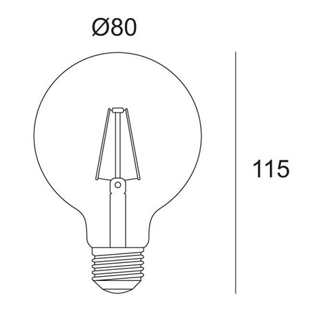 Delta Light LED FILAMENT GL80 E27 8W 2700K