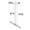 Delta Light CENTRAL ROD SUSPENSION 65 1m Hanglamp