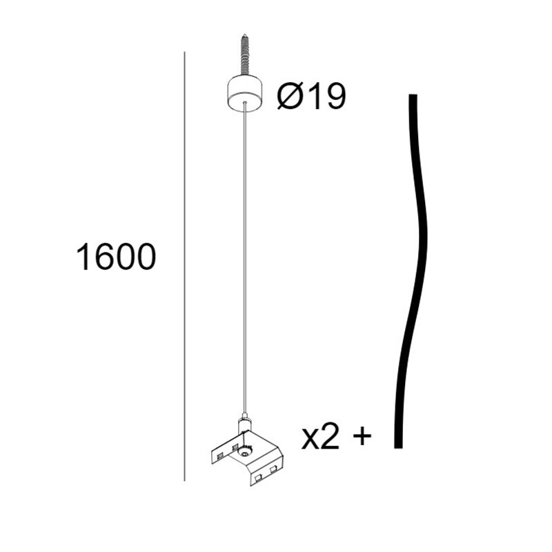 Delta Light INF40 SQ 160/180 - SUSPENSION SET 1,6m