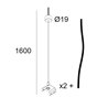 Delta Light INF40 SQ 160/180 - SUSPENSION SET 1,6m