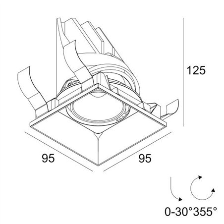 Delta Light ENTERO SQ-M TRIMLESS TW Built in spot
