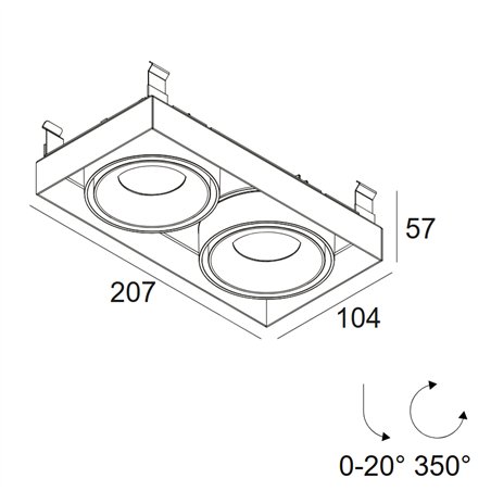 Delta Light Minigrid In Trimless 2 recessed spot