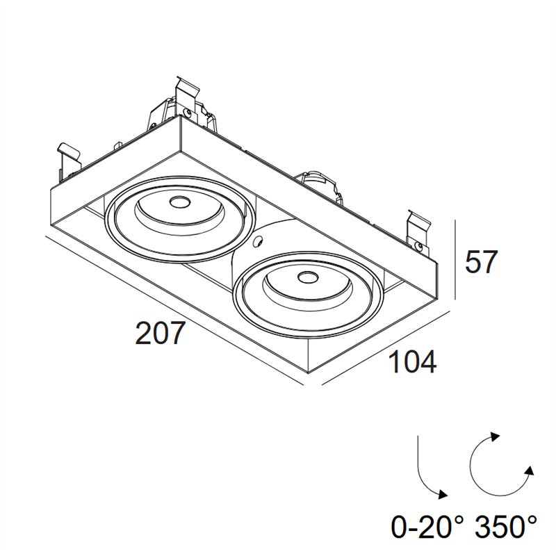 Delta Light MINIGRID IN TRIMLESS 2 HI LED Einbauspot