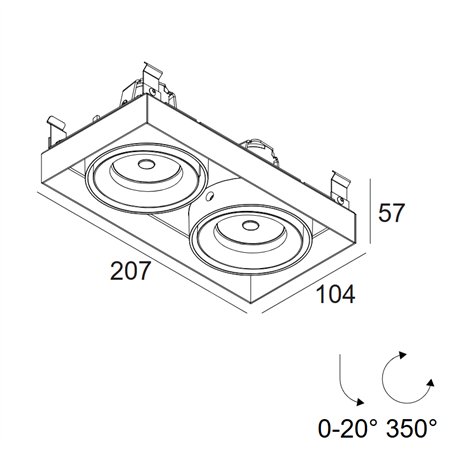Delta Light Minigrid In Trimless 2 Hi Led recessed spot
