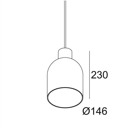 Delta Light MANTELLO GLASS L1523 E27 AMBER Suspension lamp