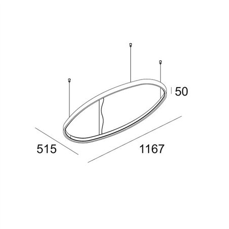 Delta Light SUPERLOOP HC SBL OVAL S Suspension lamp