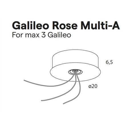 Lumina Galileo Rose Multi‑A – Premium ceiling canopy for up to 3 Galileo pendants