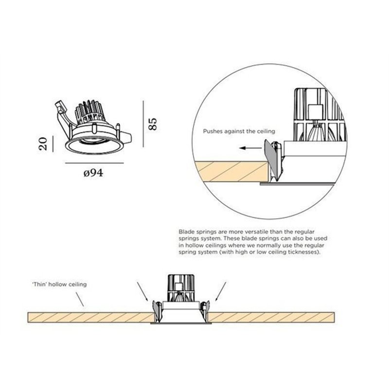 Wever & Ducré Deep Adjust 1.0 LED Blattfedern Einbaustrahler