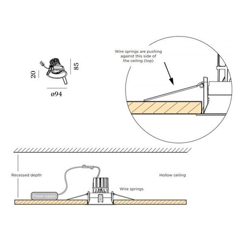 Wever & Ducré Deep Adjust 1.0 PAR16 Drahtfedern Einbaustrahler