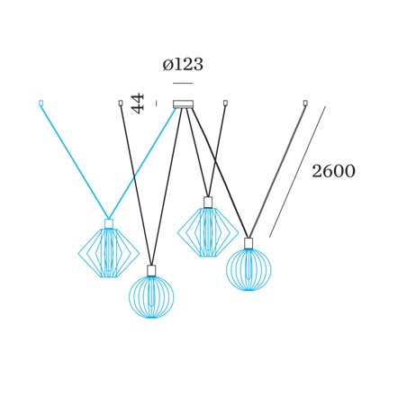 Wever & Ducré Wiro Decenter 4.0 Suspension Set | E27 | 2.6M | For 4 Shades