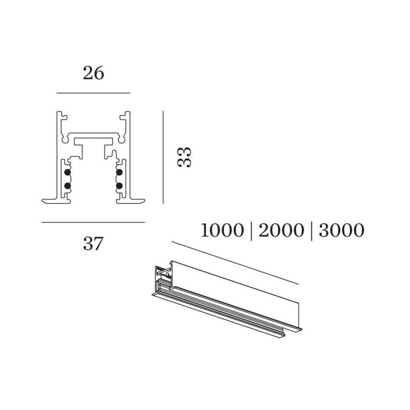 Wever & Ducré Track Profile 3M Strex System | Recessed