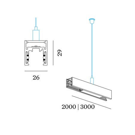 Wever & Ducré Track Profile 3M Strex System | Suspended Indirect Light