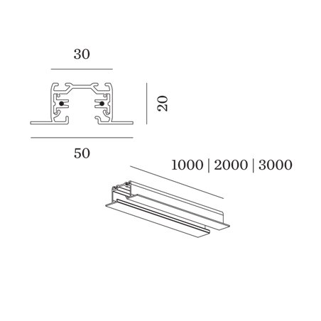 Wever & Ducré Track Profile 1M 1-Phase Track | Recessed