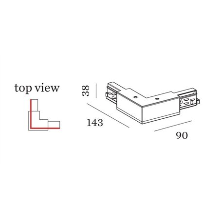 Wever & Ducré L-Connector 2.0 3-Phase Track | Right