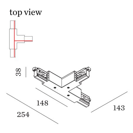 Wever & Ducré T-Connector 1.0 3-Phase Track