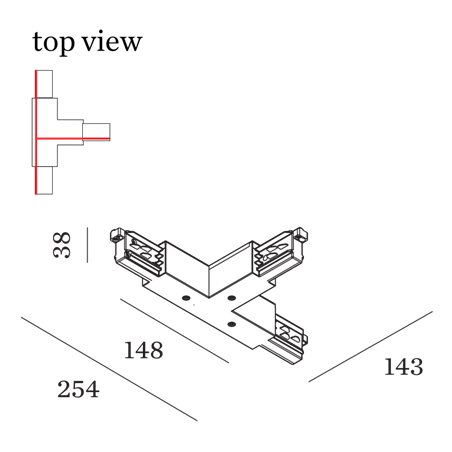 Wever & Ducré T-Connector 2.0 3-Phase Track