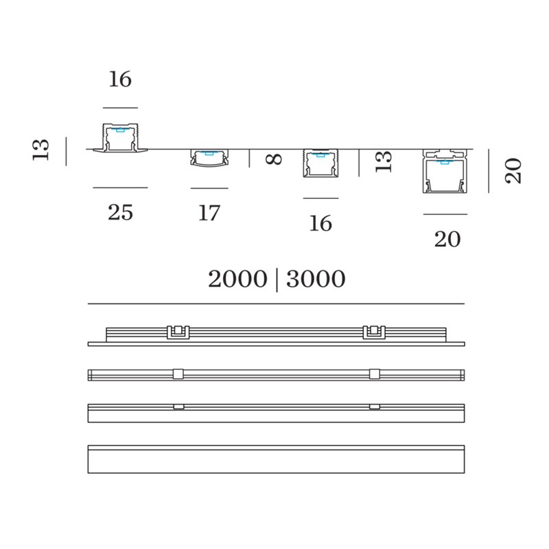 Wever & Ducré Ilane LED COB Strip IP20 2.0M 10W/M 800 lm/M LED strip