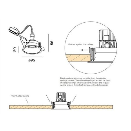 Wever & Ducré Deep IP44 1.0 PAR16 blade springs Recessed spot