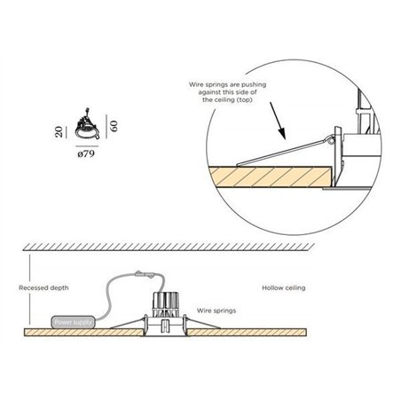 Wever & Ducré Deep Adjust Petit 1.0 LED wire springs Recessed spot
