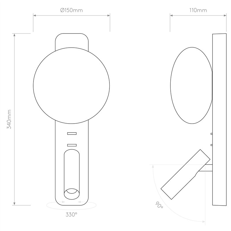 Astro Zeppo Reader | Wandlampe