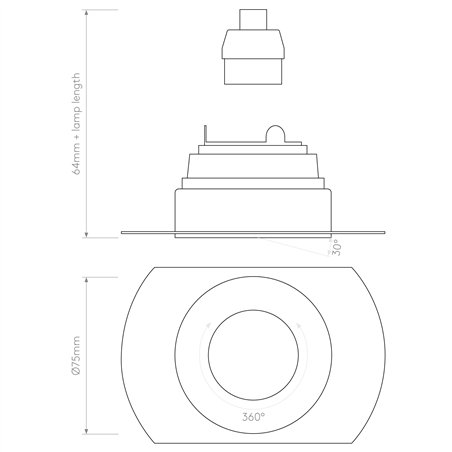 Astro Trimless Slimline Round Adjustable Fire-Rated | Recessed spot