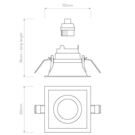 Astro Minima Slimline Square Fixed Fire-Rated IP65 | Recessed spot