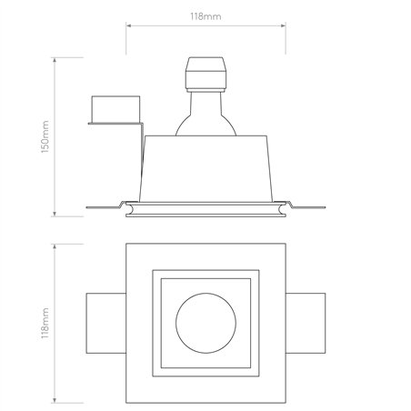 Astro Blanco Square Fixed | Recessed spot