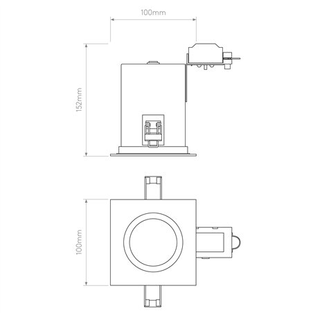Astro Taro Square Fire-Rated | Recessed spot