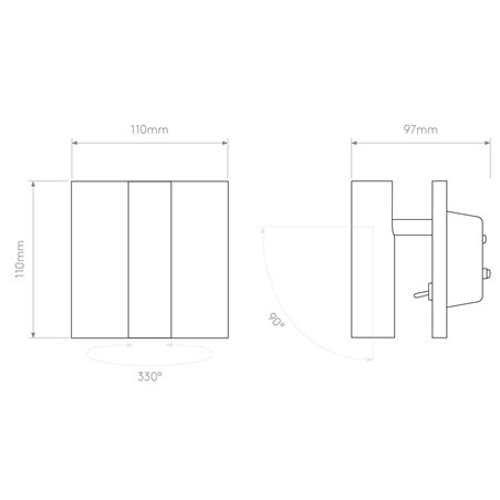 Astro Enna Square Switched LED | Wall lamp
