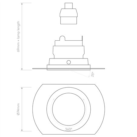 Astro Pinhole Slimline Round Flush Adjustable Fire-Rated | Recessed spot