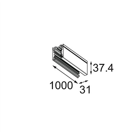 Modular Track 230V Profile Surface 1000