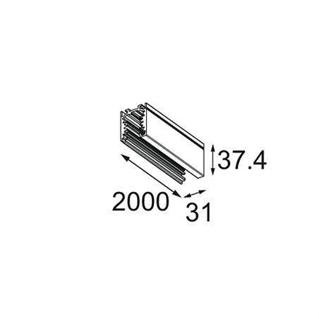 Modular Track 230V Profile Surface 2000