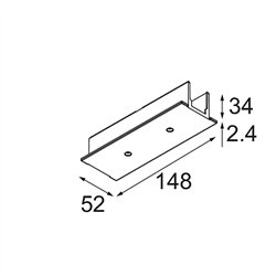 Modular Track 230V Recessed Cover Plate 180°