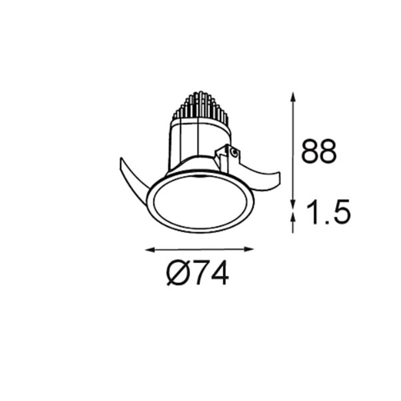 Modular Modest Recessed 74 (Leaf Springs) 1x IP55 LED DE | Einbauspot