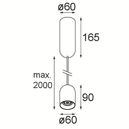 Modular Placebo Suspended Down 60 1x LED DI | Suspension lamp