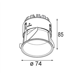 Modular Thimble Recessed 74 Outdoor 1x IP55 LED DE | Einbauspot