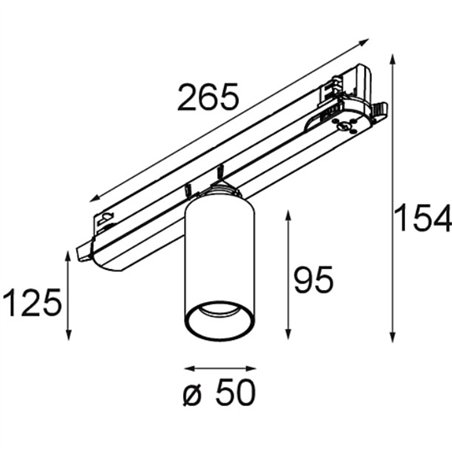 Modular Nyto Track 230V Adjustable 50 1x LED DI | Track lighting fixture