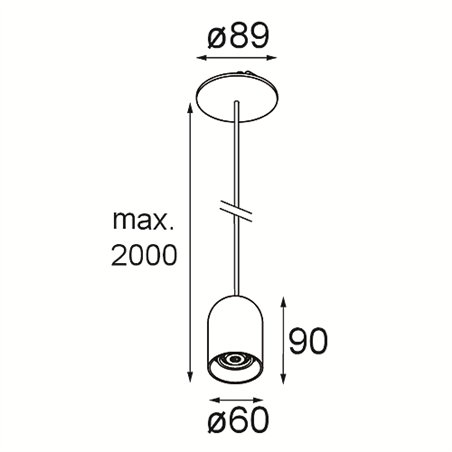 Modular Placebo Suspended Down 60 1x LED DE | Suspension lamp