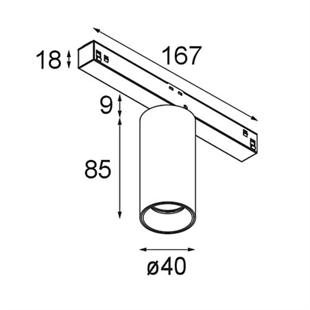 Modular Nyto Track 48V Adjustable 40 1x LED | Track lighting fixture