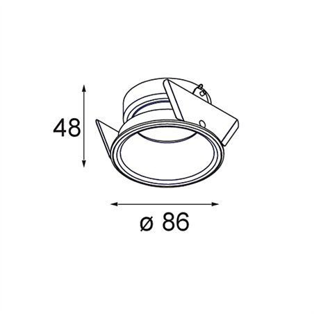 Modular Lotis Round Recessed 86 1x IP55 M-LED DE | Recessed spot