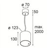 Modular Smart Tube Suspended 115 1x DI 500mA | Suspension lamp