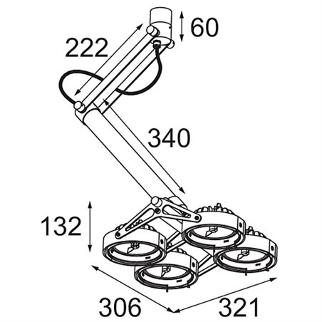 Modular Nomad Surface Adjustable 4x LED AR111 DI | Ceiling lamp