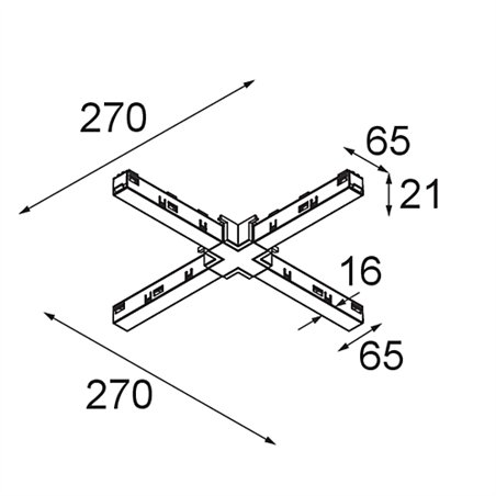 Modular Track 48V Connection X Electrical/Mechanical (For Surface Mounting)