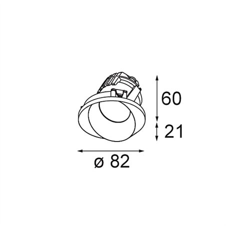 Modular Wink Asy Recessed 82 1x IP54 LED DE | Recessed spot