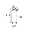 Modular Charlatan Track 230V Adjustable 65 1x LED DI | Track lighting fixture