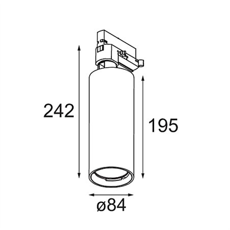 Modular Charlatan Track 230V Adjustable 85 1x LED DI | Track lighting fixture