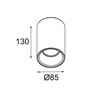 Modular Lotis Tube Surface 85 1x IP44 GU10 | Ceiling lamp
