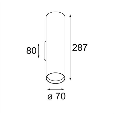 Modular Nude Wall Up/Down 70 2x LED PAR20 E27 | Wall lamp
