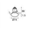 Modular Modest Recessed 74 (Leaf Springs) 1x IP55 LED DE | Einbauspot