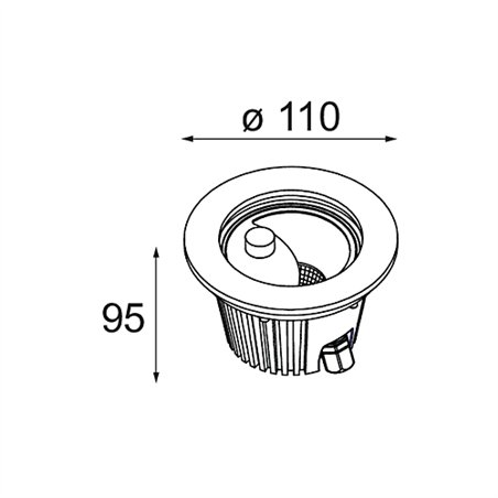 Modular Hipy Round Asy Floor Recessed Up Adjustable 110 1x IP67 LED DE | Floor lamp